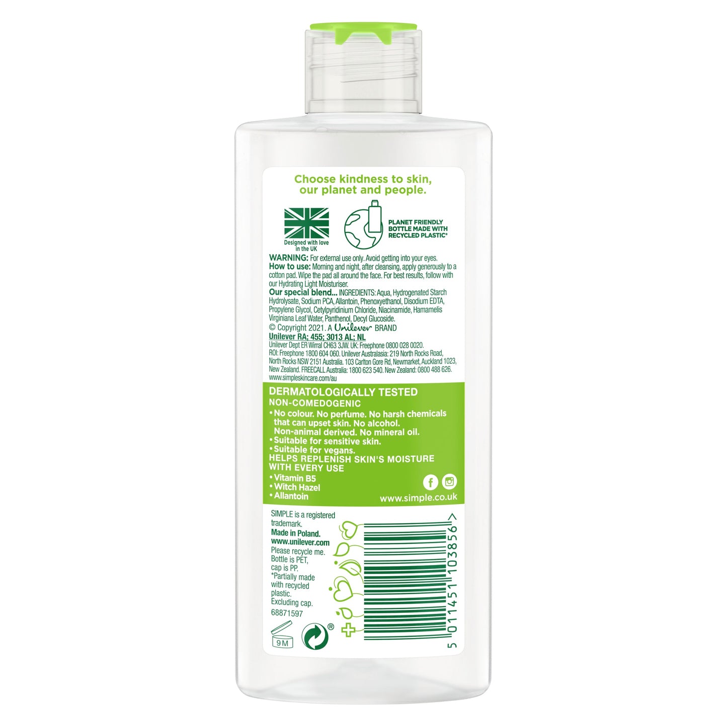 Simple Kind To Skin Facial Toner Soothing 200ml - Cutprice Online