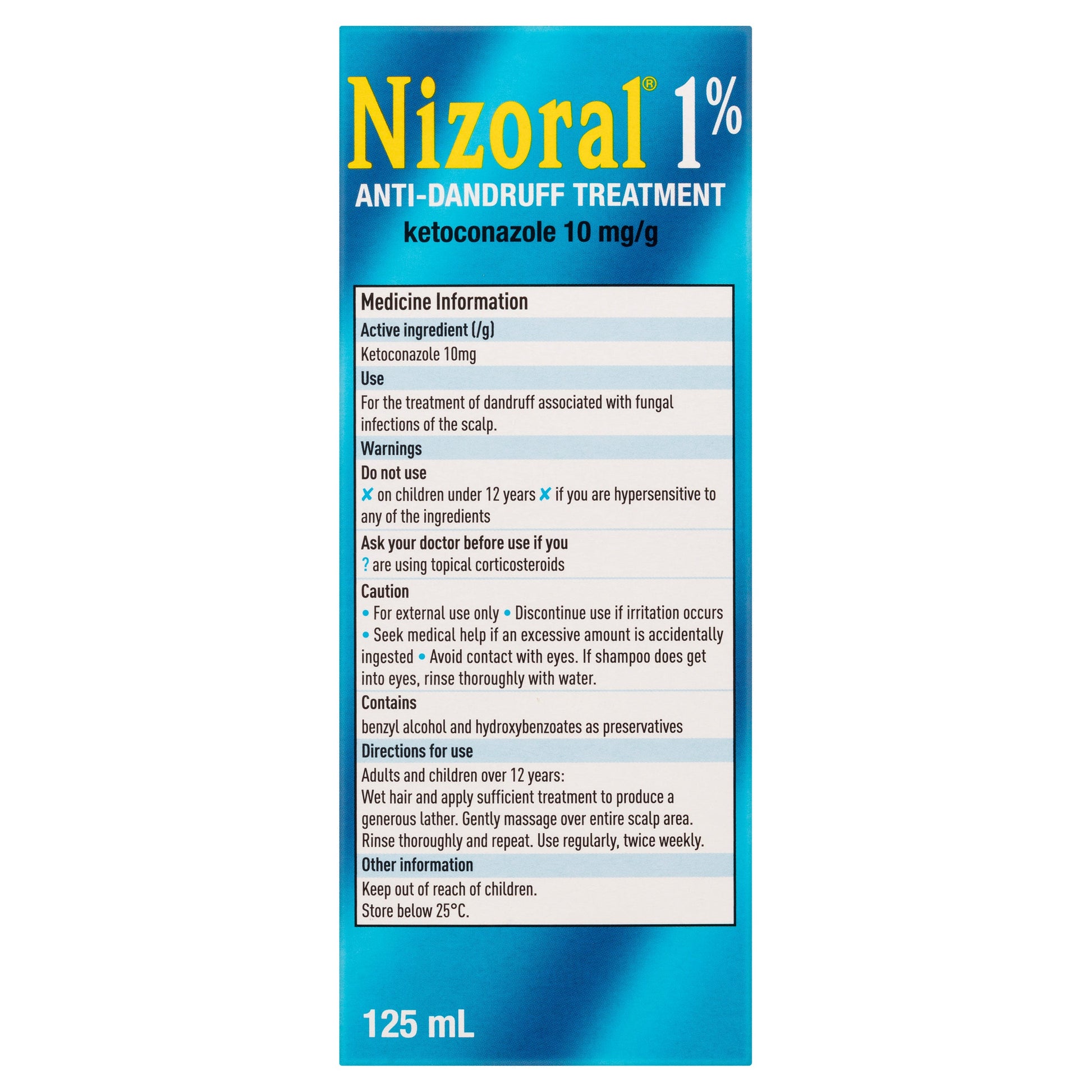 Nizoral 1% Anti-Dandruff Treatment 125ml - Cutprice Online
