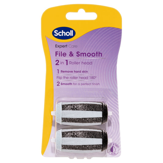 Scholl ExpertCare File And Smooth 2 In 1 Roller Head Refill 2 Pack - Cutprice Online