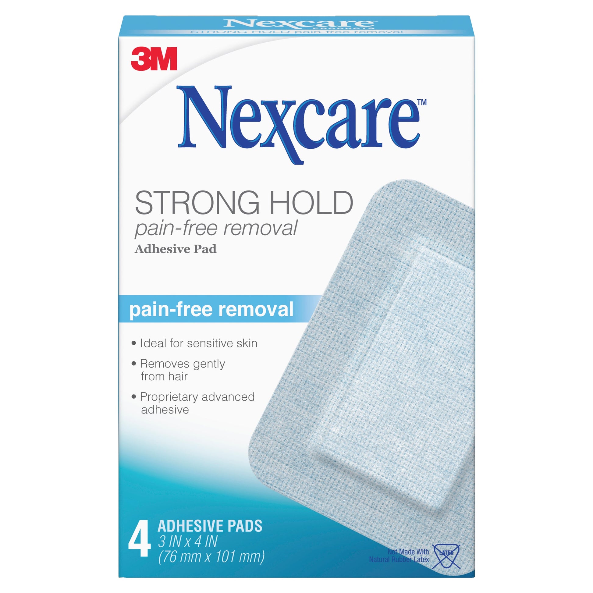 Nexcare Strong Hold Adhesive Pad 4Pk - Cutprice Online