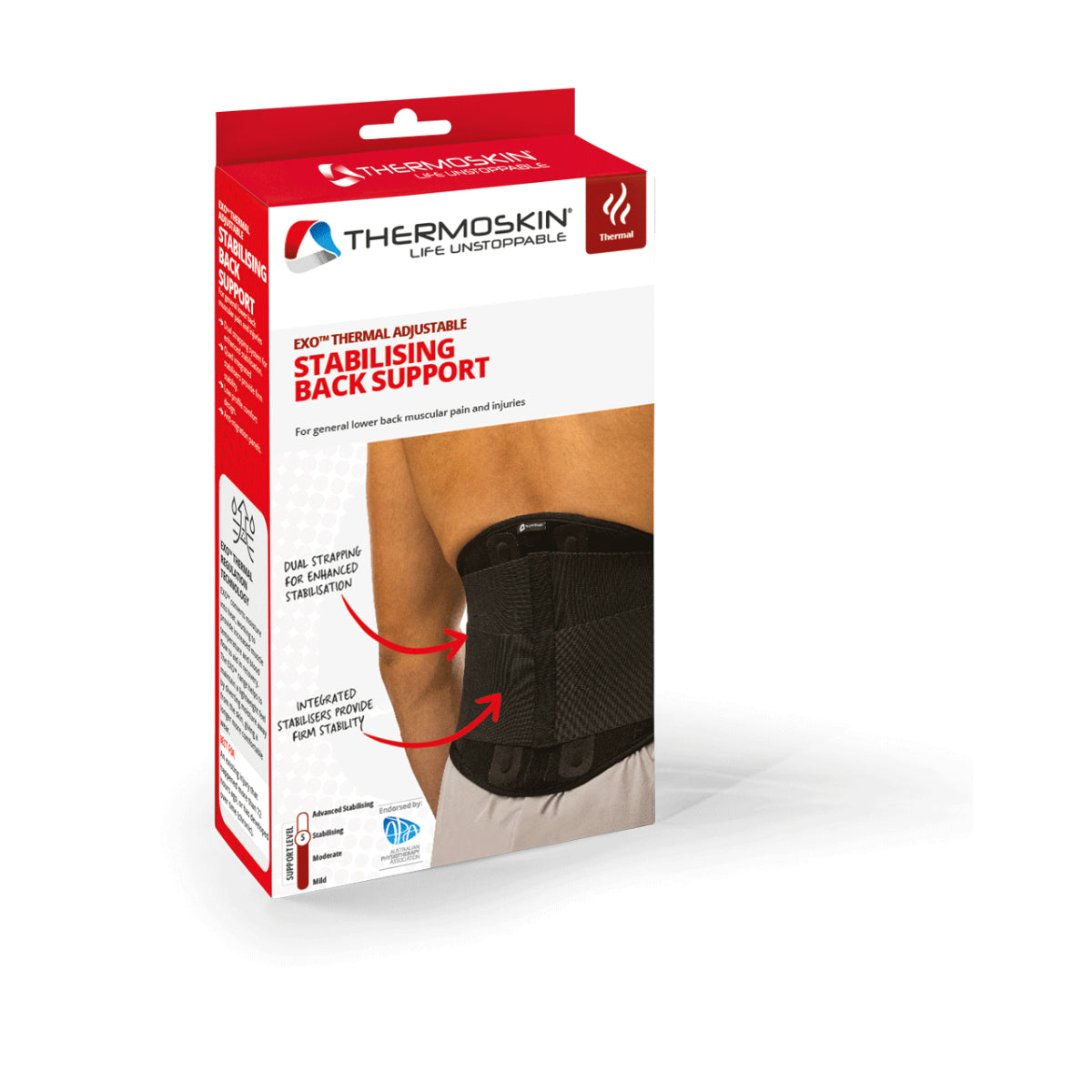 Thermoskin  EXO ADJUSTABLE STABILISING BACK SUPPORT ONE SIZE THERMOSKIN