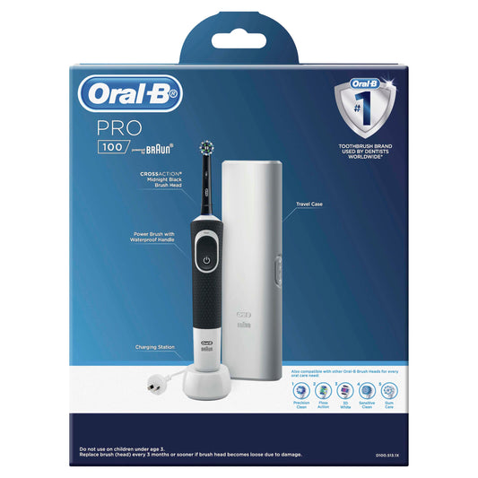 Oral B Pro 100 Cross Action Power Toothbrush Black - Cutprice Online