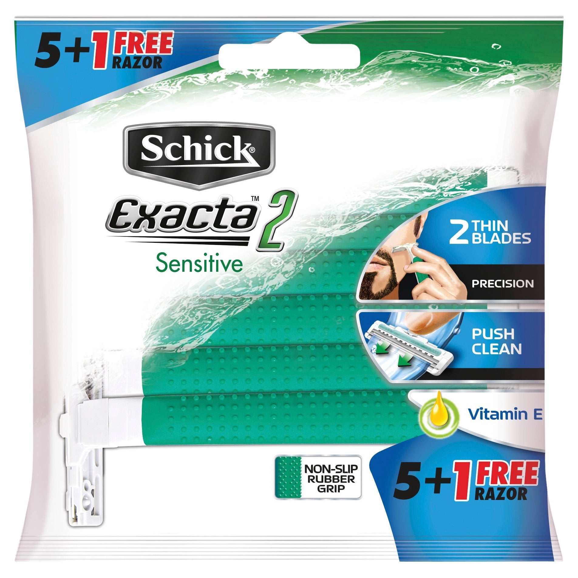 Schick Exacta 2 Sensitive Men Disposable Razors 5 + 1 Free Razors - Cutprice Online