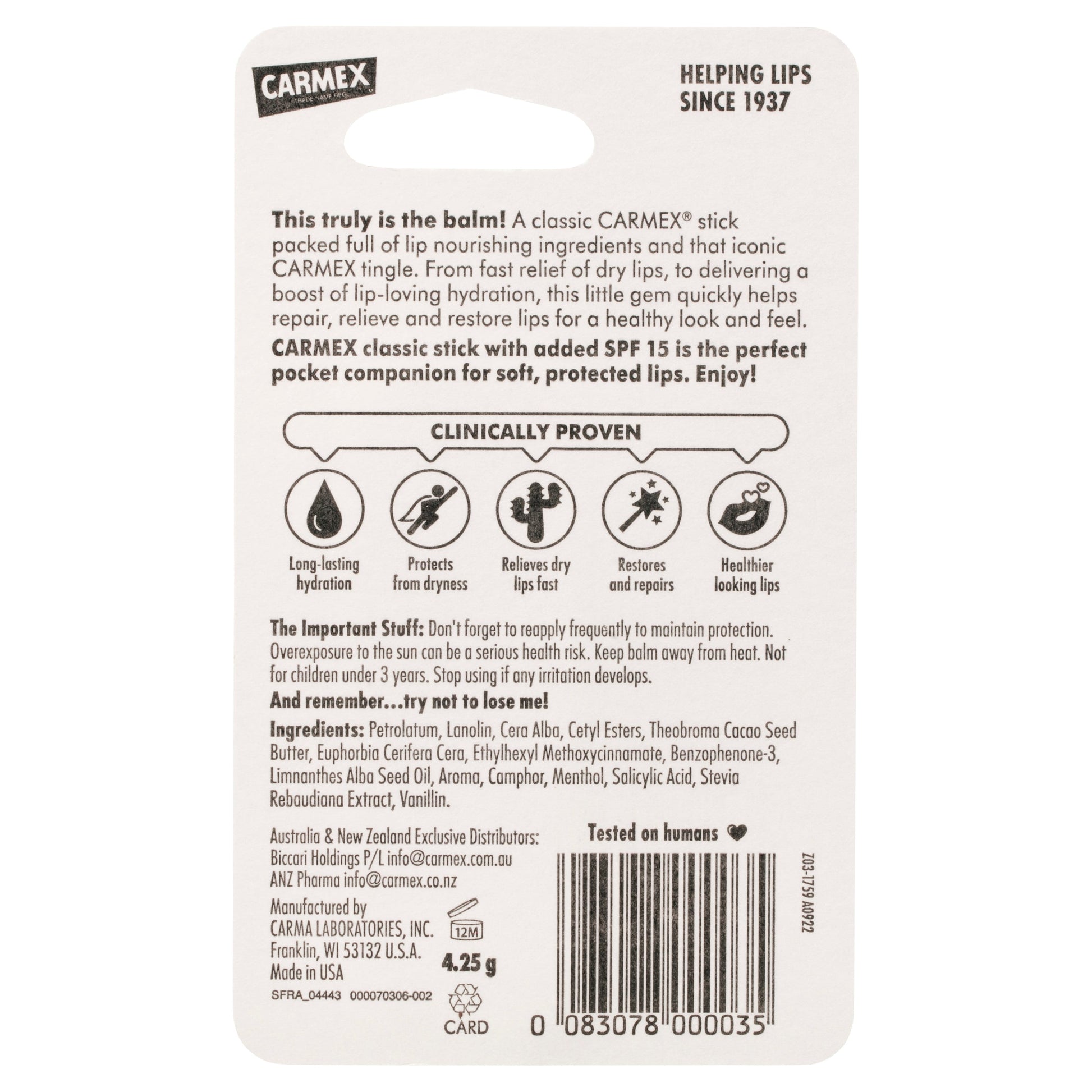 Carmex Lip Balm Click Stick Original SPF 15 4.25g - Cutprice Online
