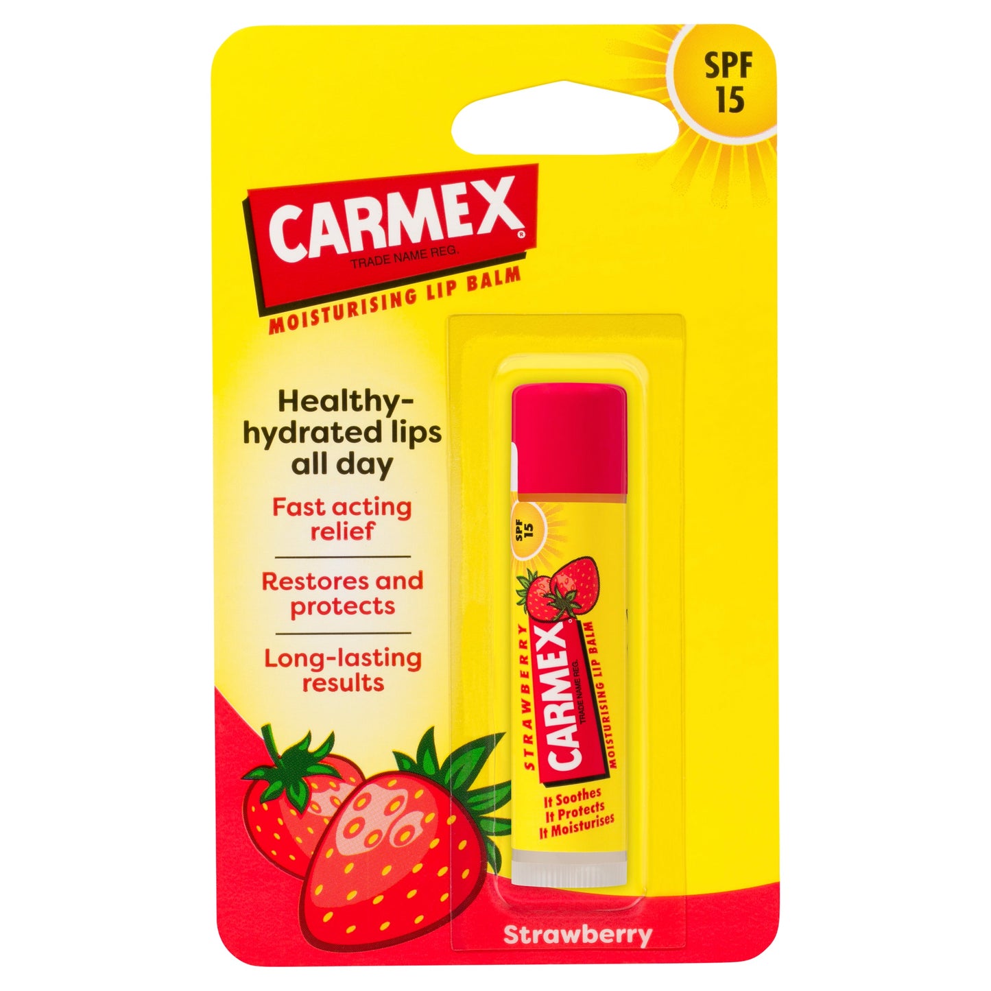 Carmex Lip Balm Click Stick Strawberry SPF 15 4.25g - Cutprice Online