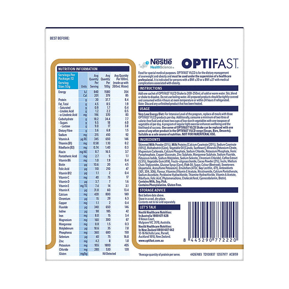 Optifast VLCD Shake Mocha 12 x 53g - Cutprice Online