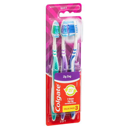 Colgate Toothbrush Zig Zag - Adult - Soft - 3 Pack - Cutprice Online