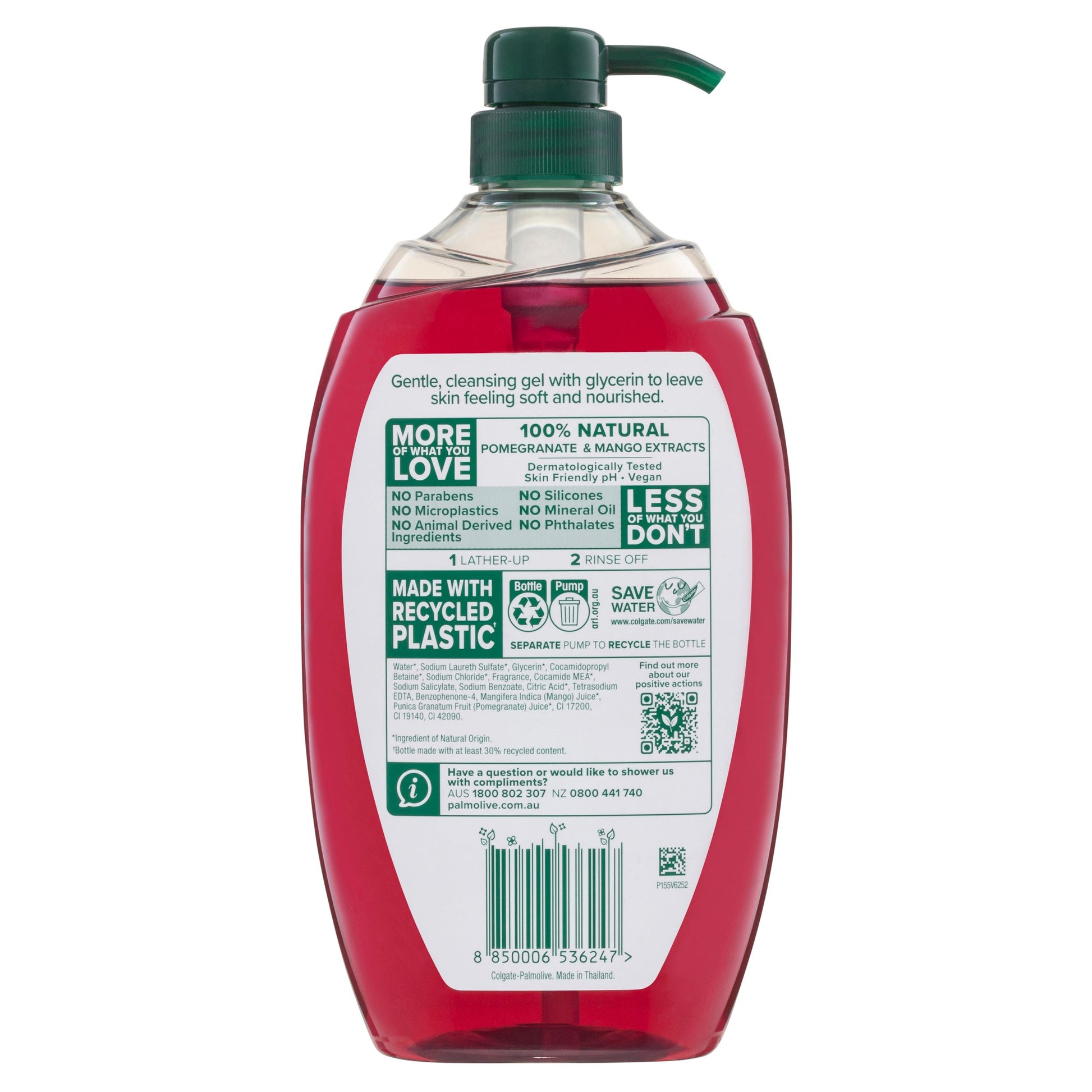Palmolive Naturals Pomegranate & Mango Invigorating Body Wash Dermatologically tested 1L - Cutprice Online