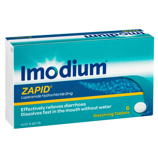 Imodium Zapid Dissolving Tablets 2mg 6 Pack - Cutprice Online