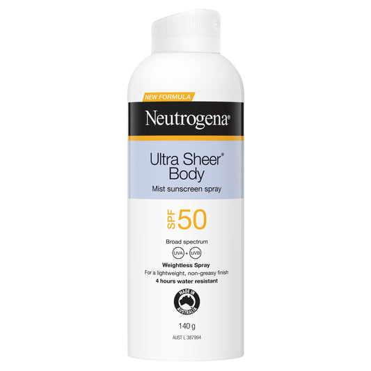 Neutrogena Ultra Sheer Body Mist Sunscreen SPF 50 140g - Cutprice Online