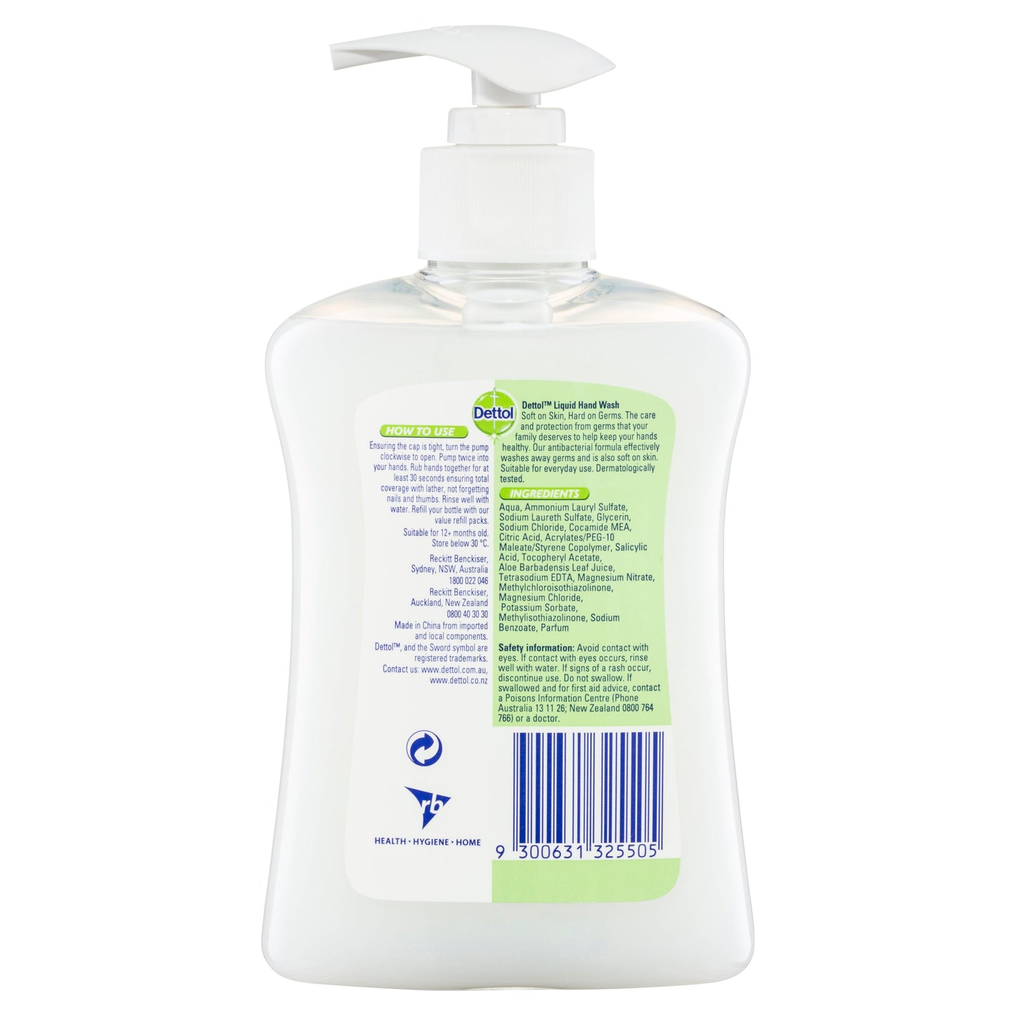 Dettol Hand Wash Pump Aloe Vera 250mL Vitamin E Antibacterial Liquid - Cutprice Online