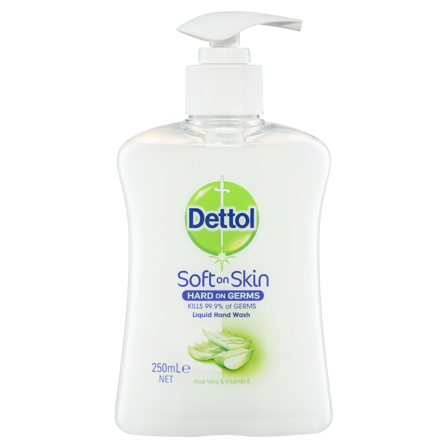 Dettol Hand Wash Pump Aloe Vera 250mL Vitamin E Antibacterial Liquid - Cutprice Online