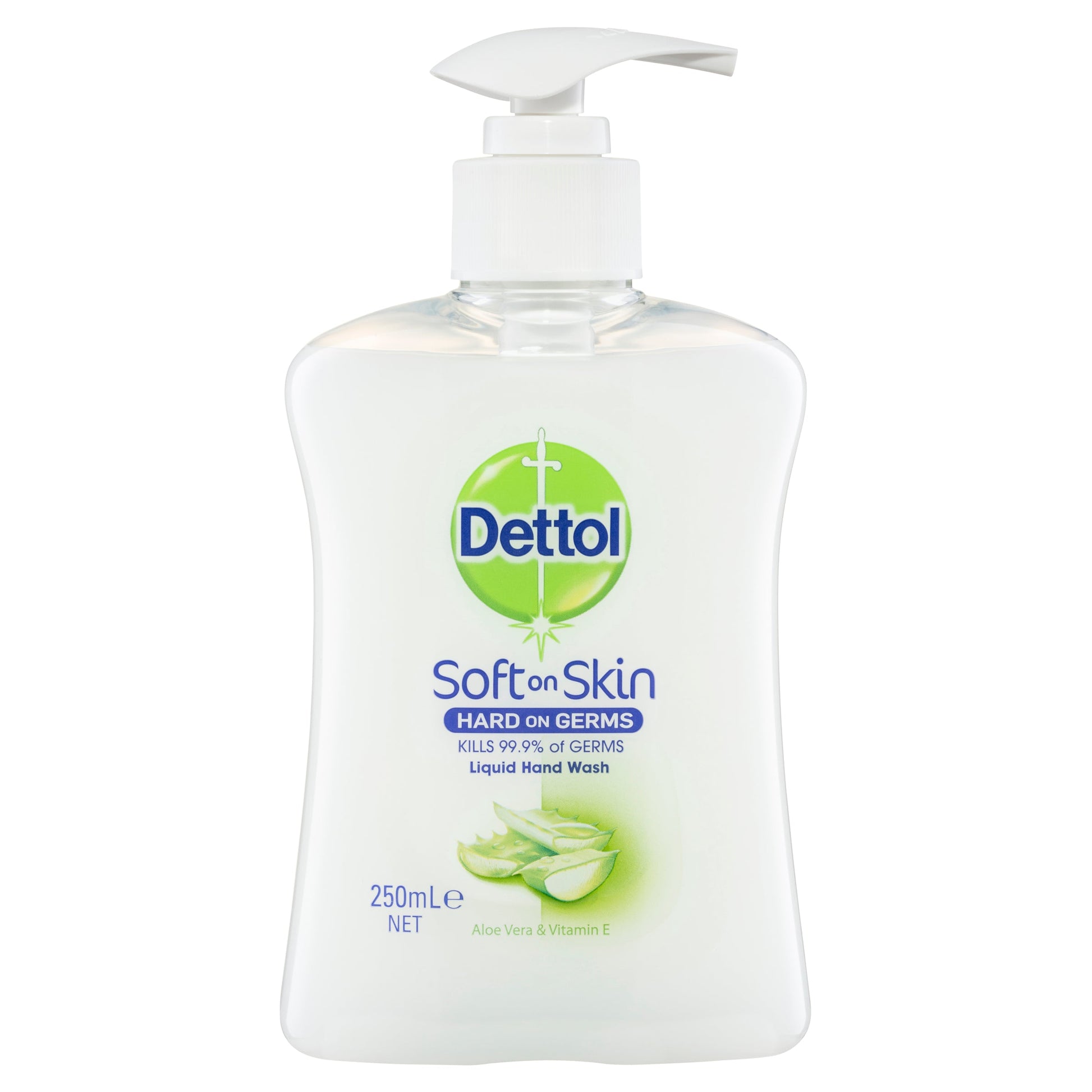 Dettol Hand Wash Pump Aloe Vera 250mL Vitamin E Antibacterial Liquid - Cutprice Online