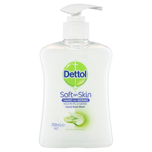Dettol Hand Wash Pump Aloe Vera 250mL Vitamin E Antibacterial Liquid - Cutprice Online
