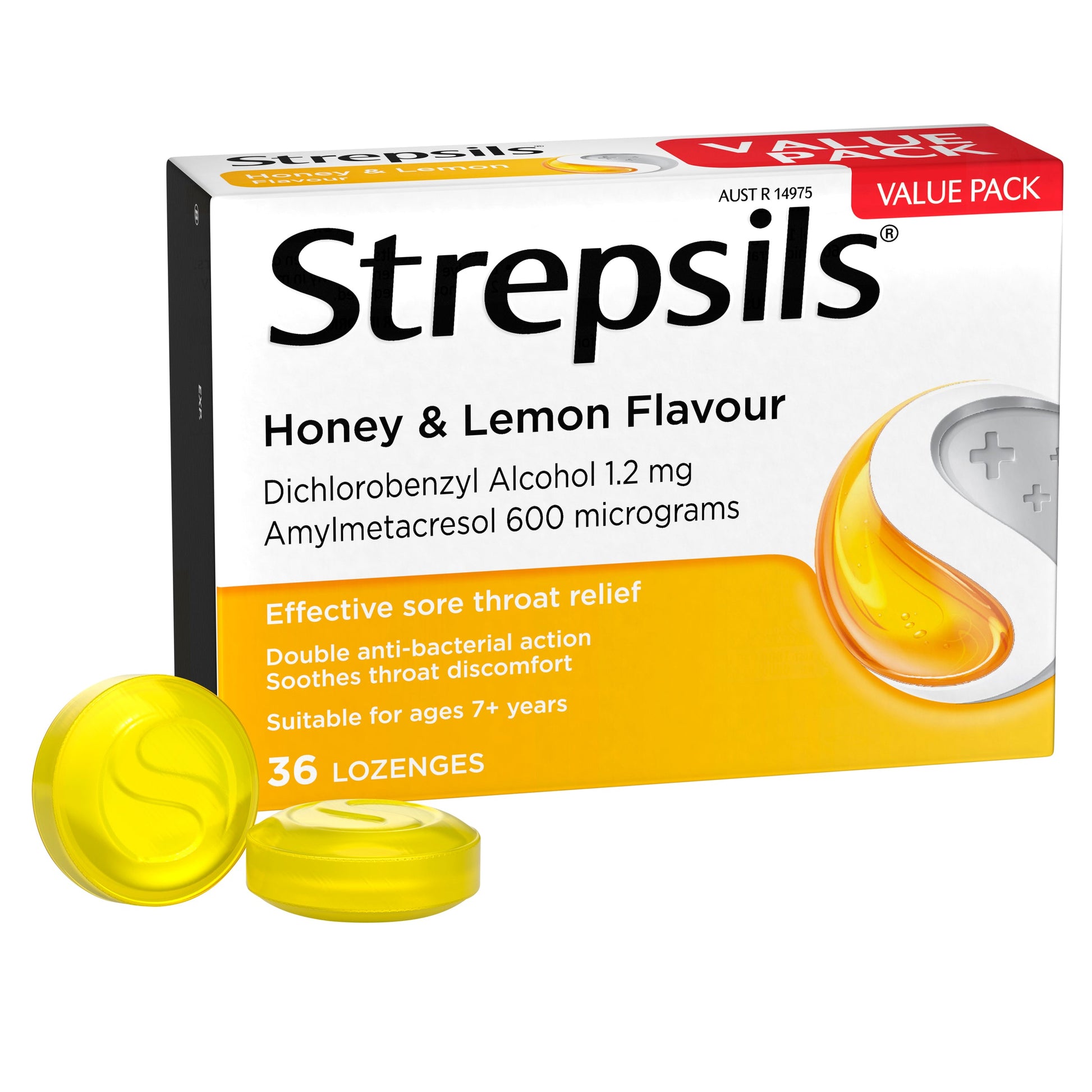 Strepsils Honey & Lemon 36 Lozenges - Cutprice Online