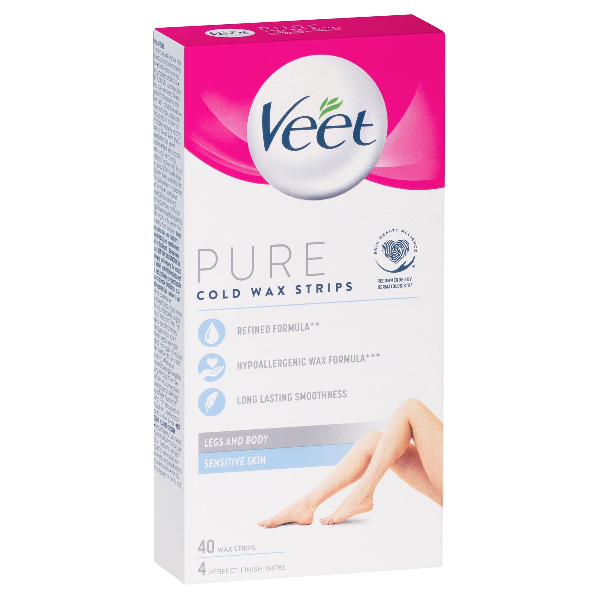 Veet Pure Cold Wax Strips Leg 40PK - Cutprice Online