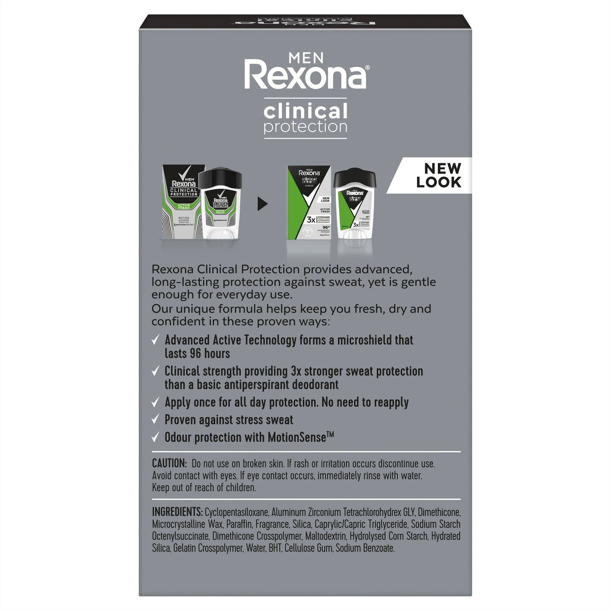 Rexona for Men Active fresh Clinical Protection Antiperspirant Deodorant Cream 45ml - Cutprice Online