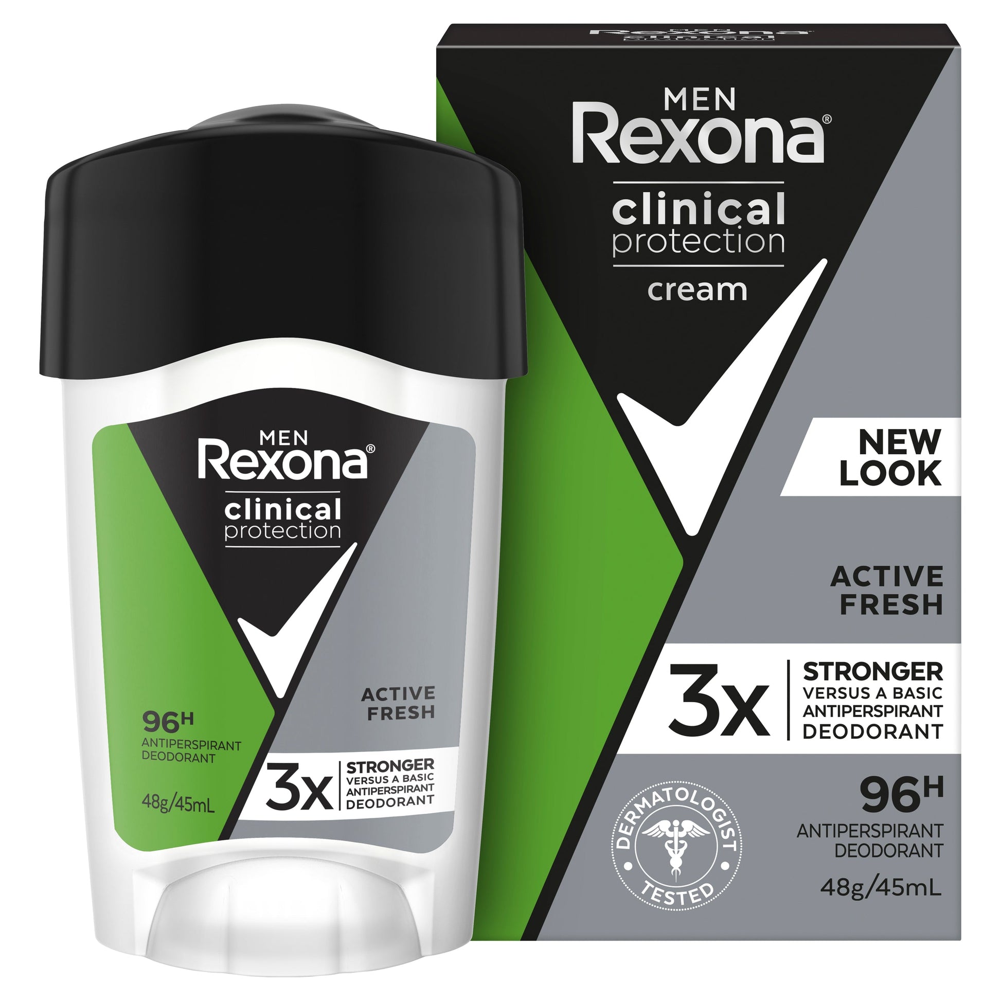 Rexona for Men Active fresh Clinical Protection Antiperspirant Deodorant Cream 45ml - Cutprice Online