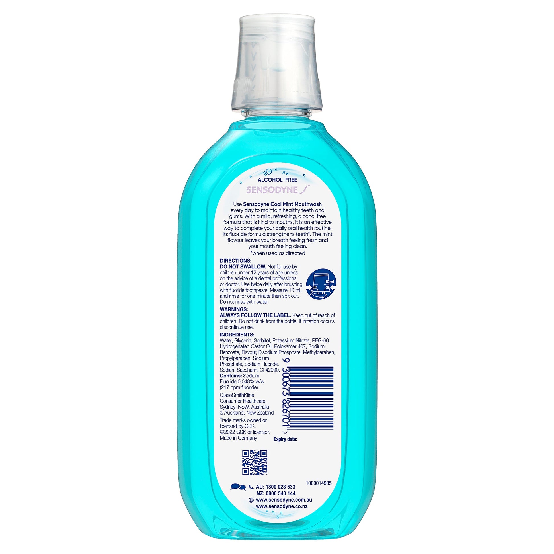 Sensodyne Sensitive Cool Mint Gentle Mouthwash 500 mL - Cutprice Online
