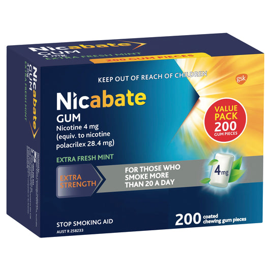 Nicabate Gum Extra Fresh Mint 4mg 200 Pieces - Cutprice Online
