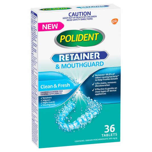 Polident Retainer and Mouthguard Cleanser 36 Tablets - Cutprice Online