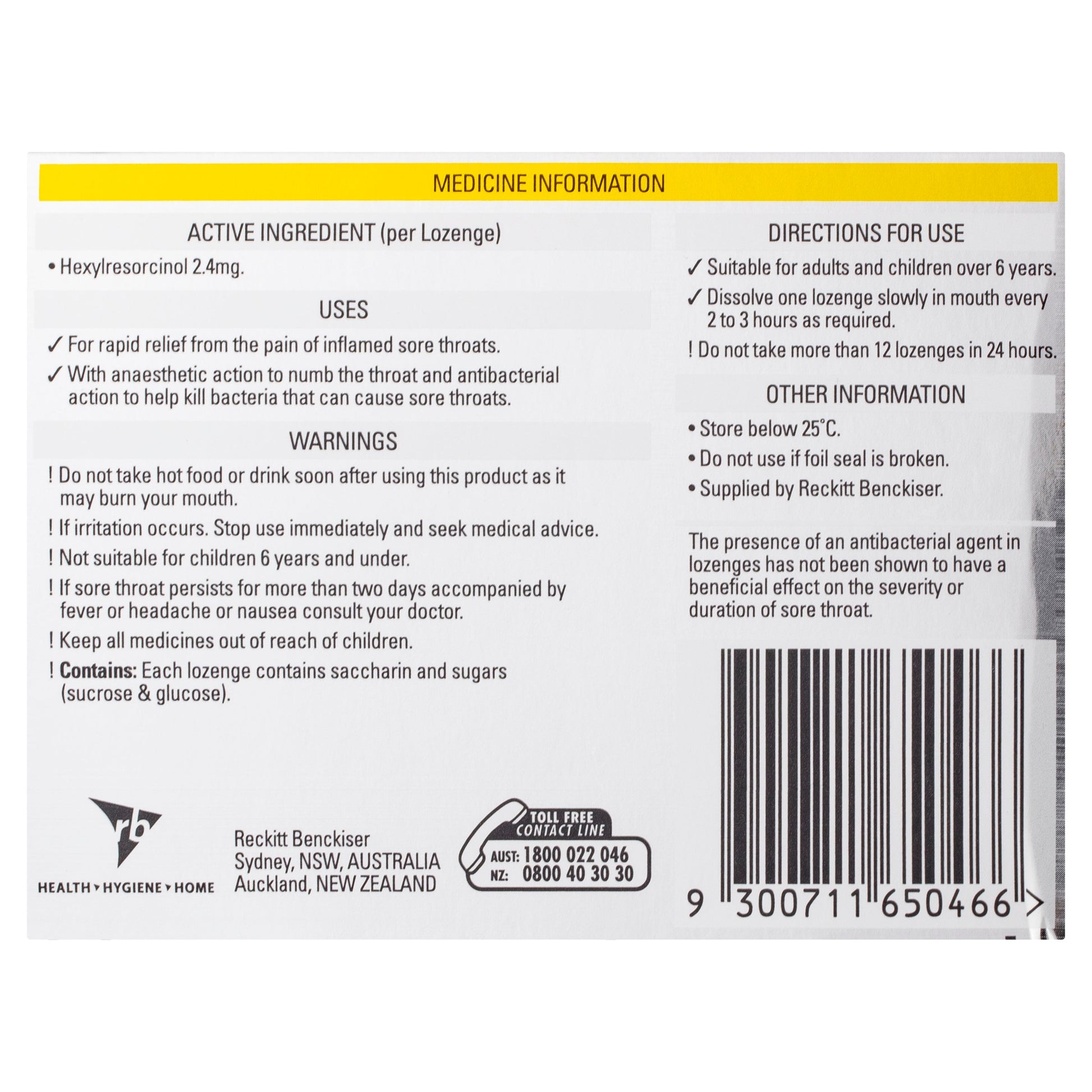 Strepsils Extra Honey Lemon Lozenges 16pk Fast Numbing Sore Throat Pain Relief with Anaesthetic - Cutprice Online