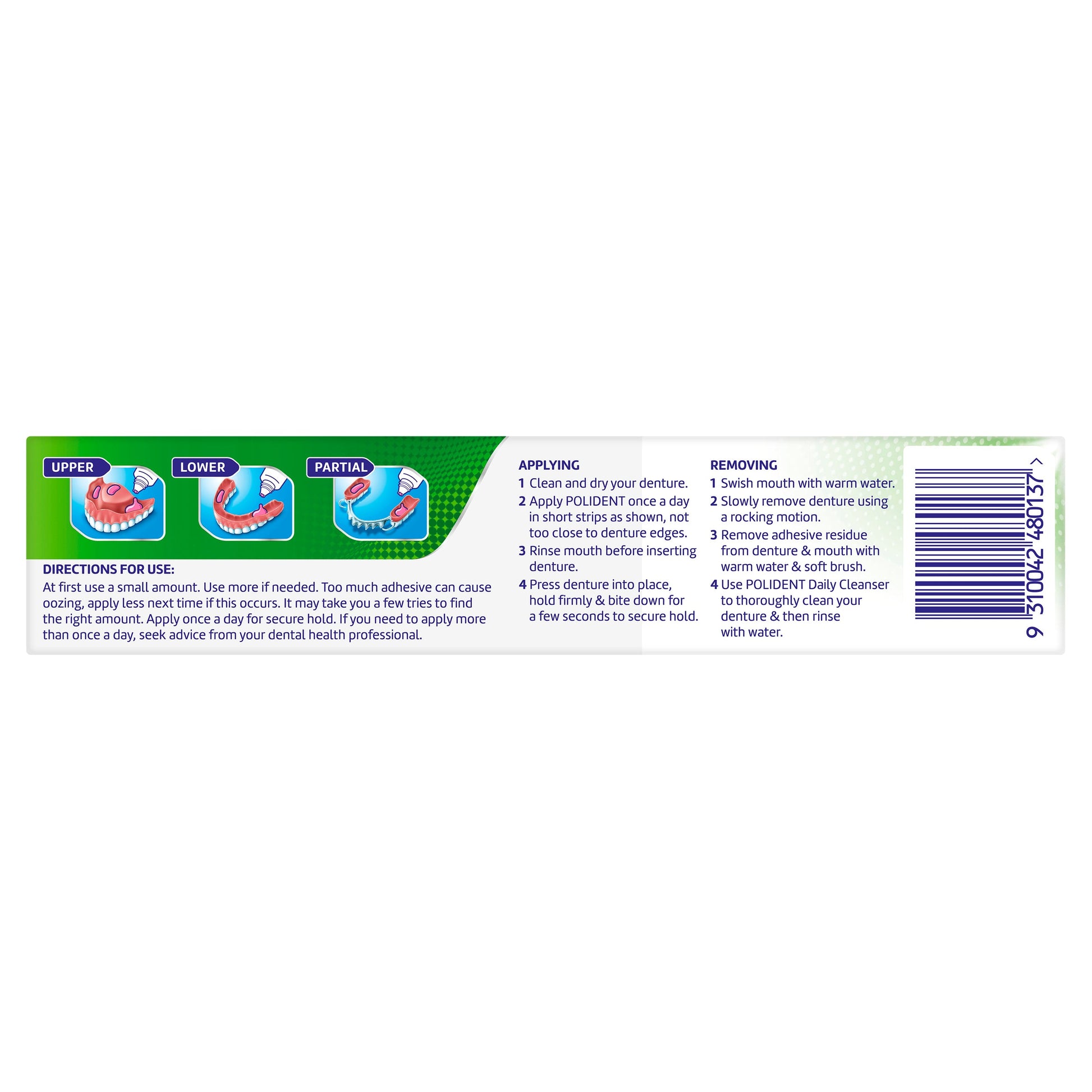 Polident Denture Adhesive Cream Flavour Free 60g - Cutprice Online