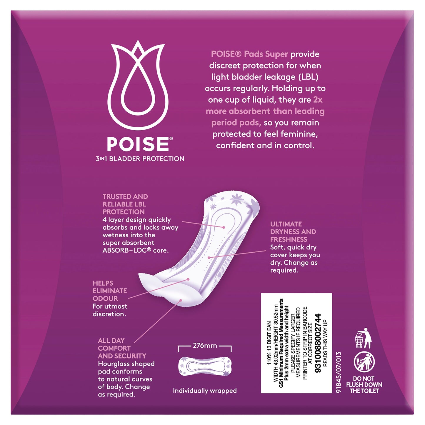 Poise Pads For Bladder Leaks SUPER 28 Pack - Cutprice Online