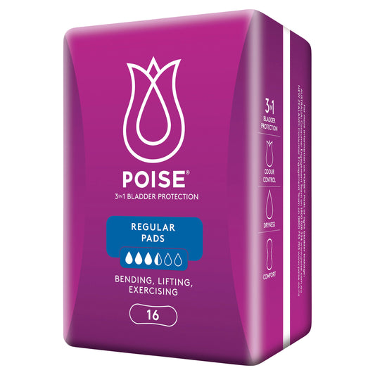 POISE REGULAR PAD 16PK - Cutprice Online