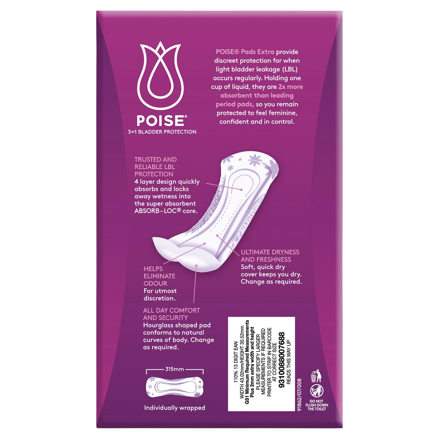 Poise Pads For Bladder Leaks Extra 12 PK - Cutprice Online