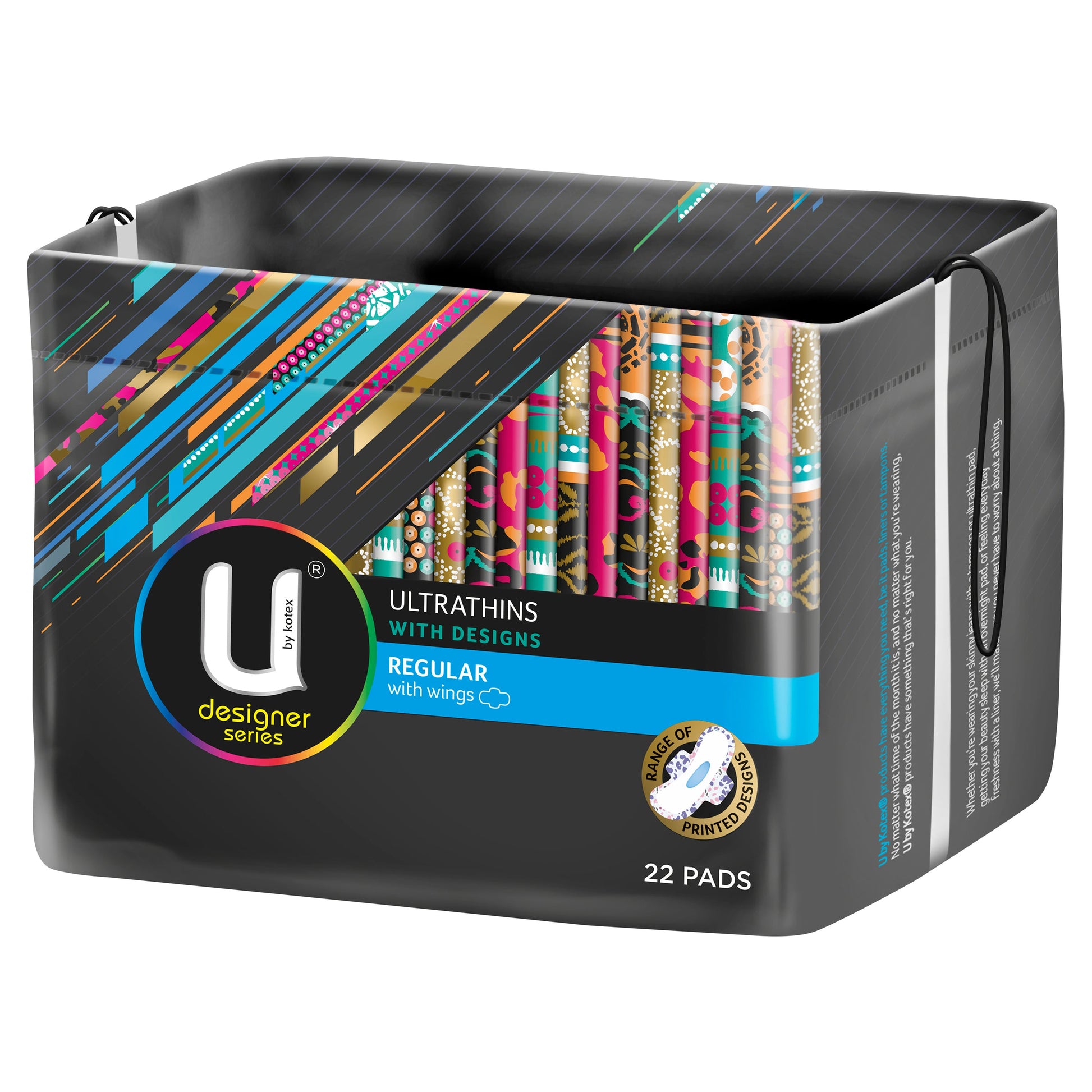 U By Kotex Designer Series Ultrathins Pads Wing Regular 22 Pack - Cutprice Online