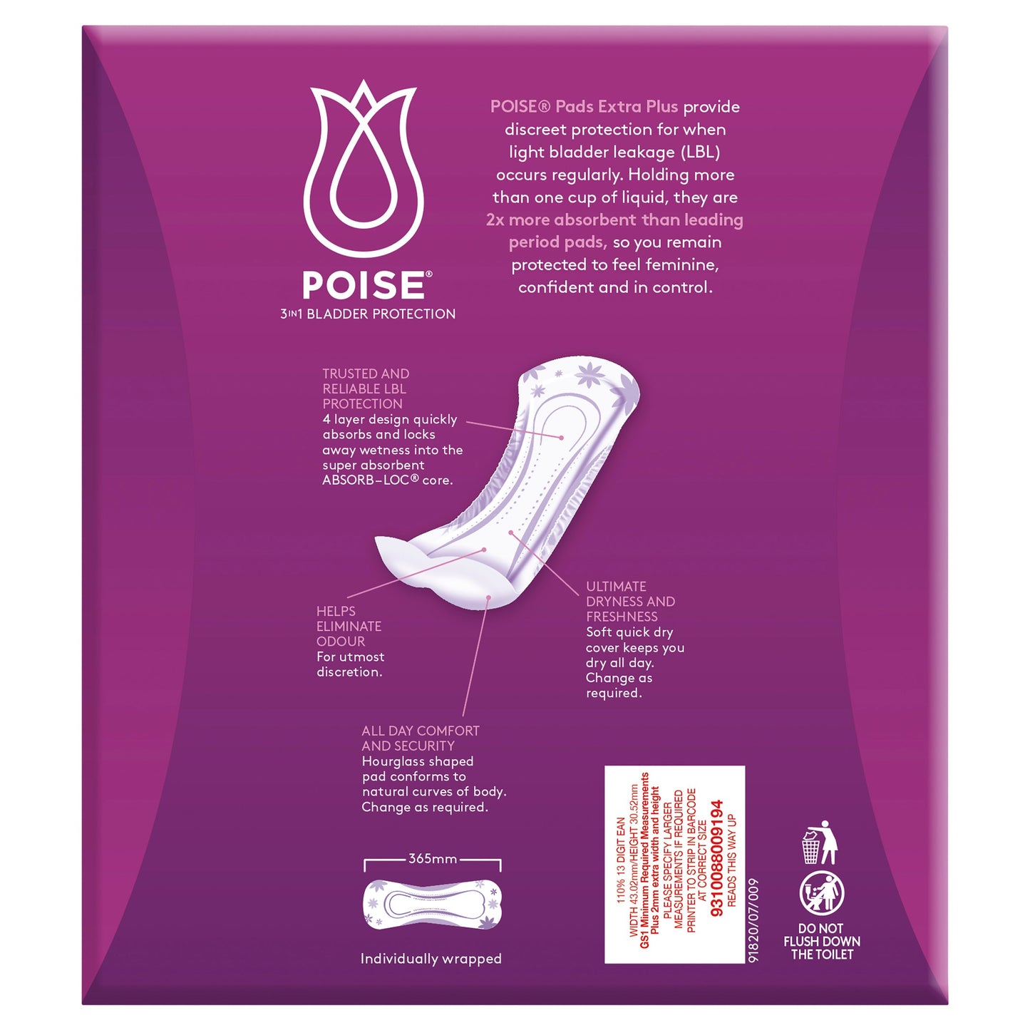 Poise Extra Plus Pad 20pk - Cutprice Online