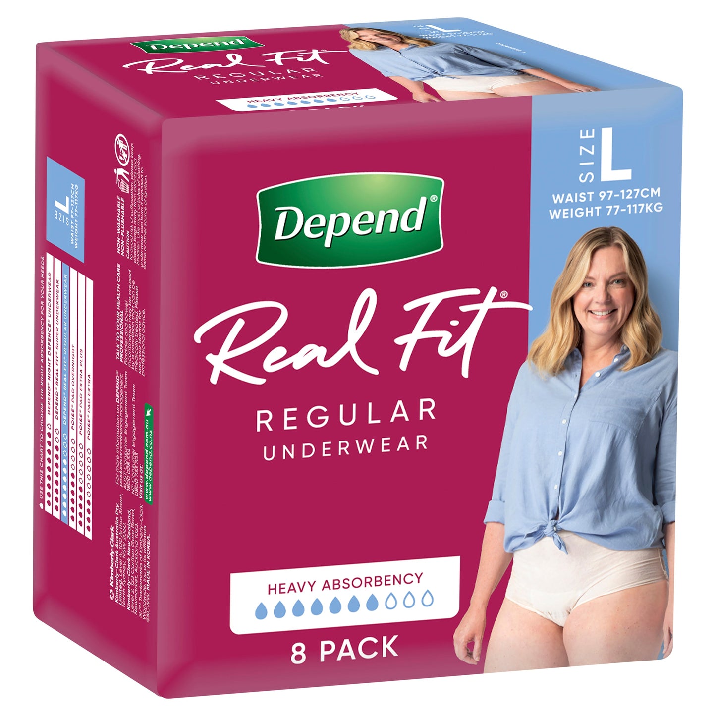 Depend Women REGULAR  Real Fit Underwear 8 Large - Cutprice Online