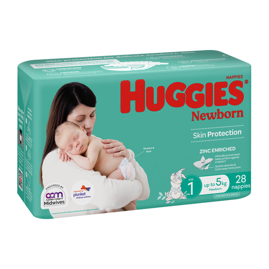 Huggies Newborn Nappies Size 1 (up to 5kg) 28PK - Cutprice Online
