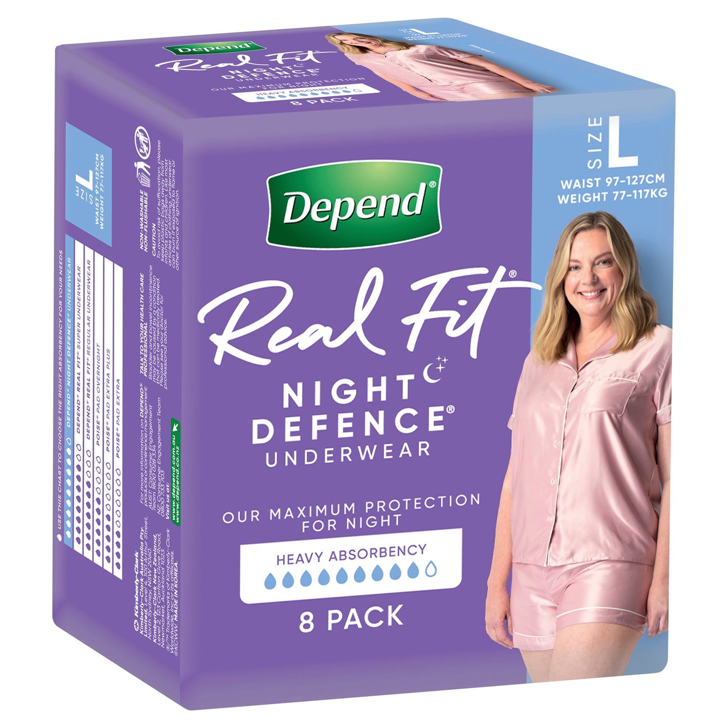 Depend Underwear Realfit Night Defence Female Large 8 Pack - Cutprice Online