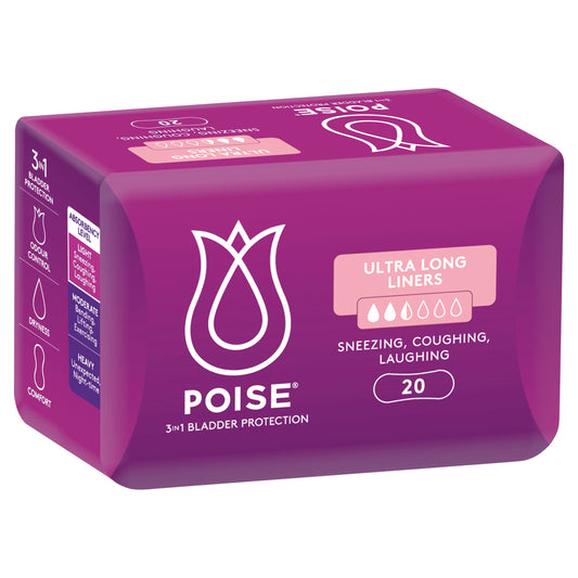 POISE ULTRA LONG LINER 20PK - Cutprice Online