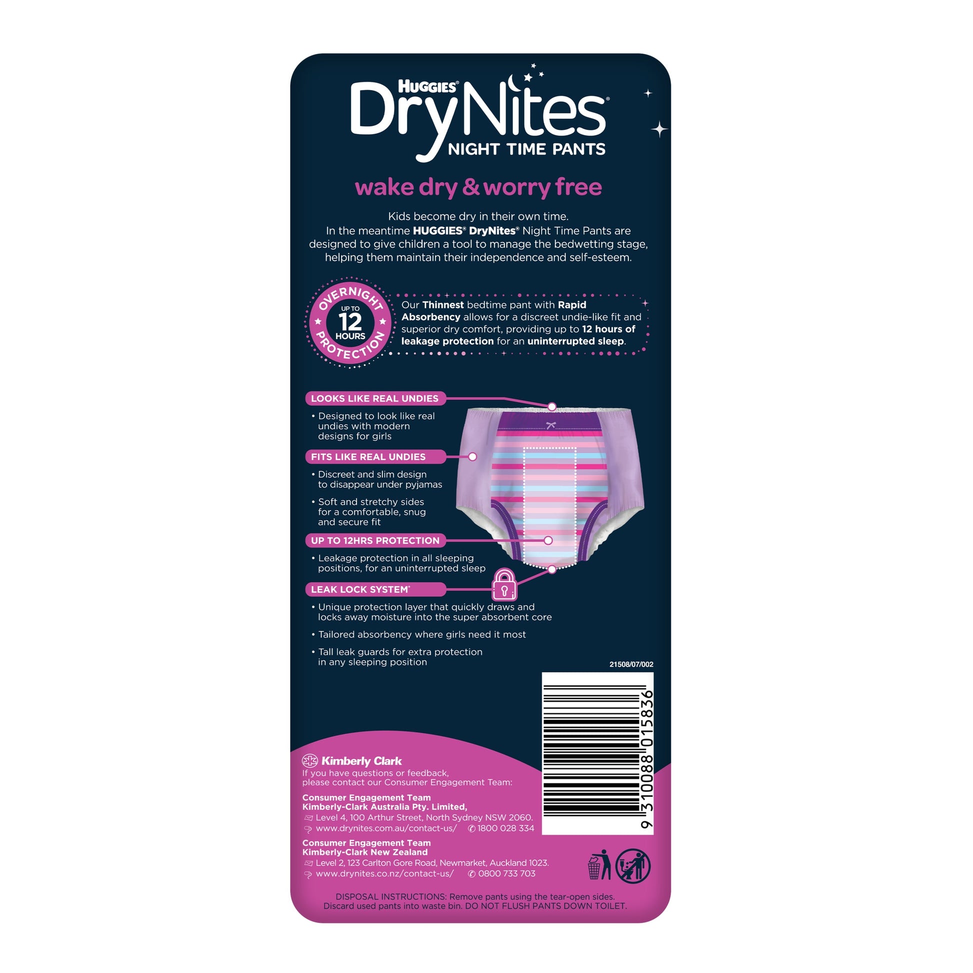 DryNites Night Time Pants for Girls 8-15 Years (27-57kg) 8 Pack - Cutprice Online