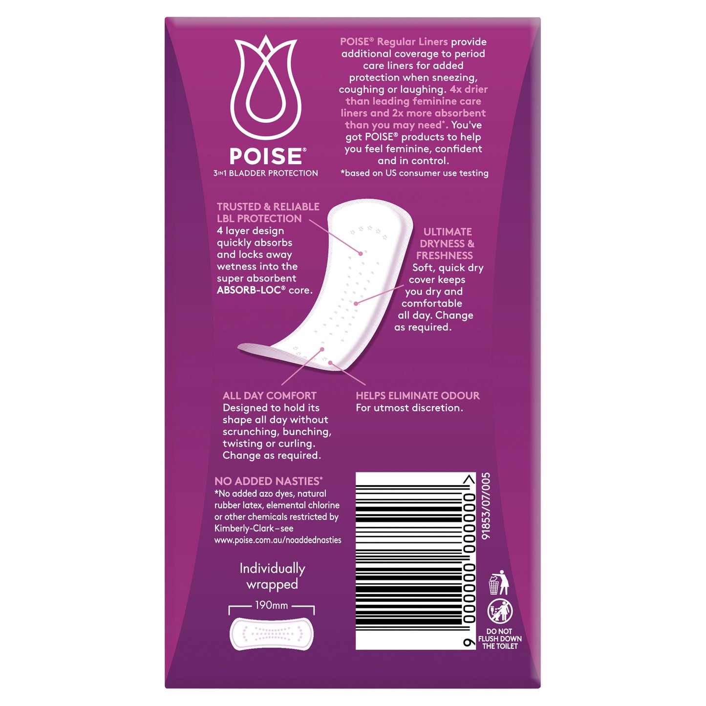 Poise Regular Liner 26pk - Cutprice Online