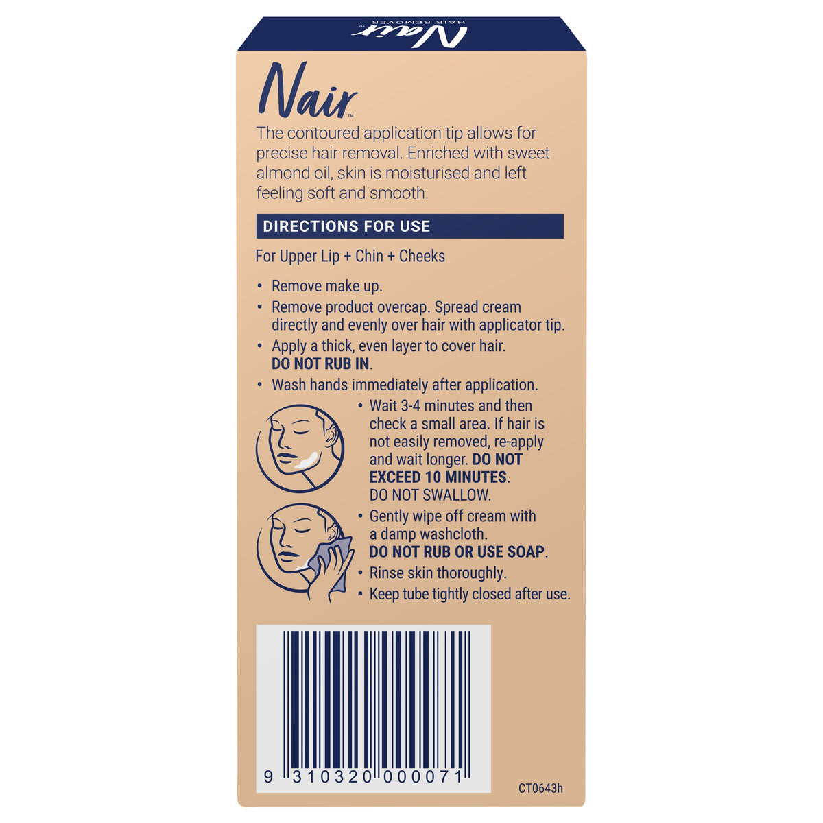 Nair Precision Facial Hair Remover Cream Sensitive 20g