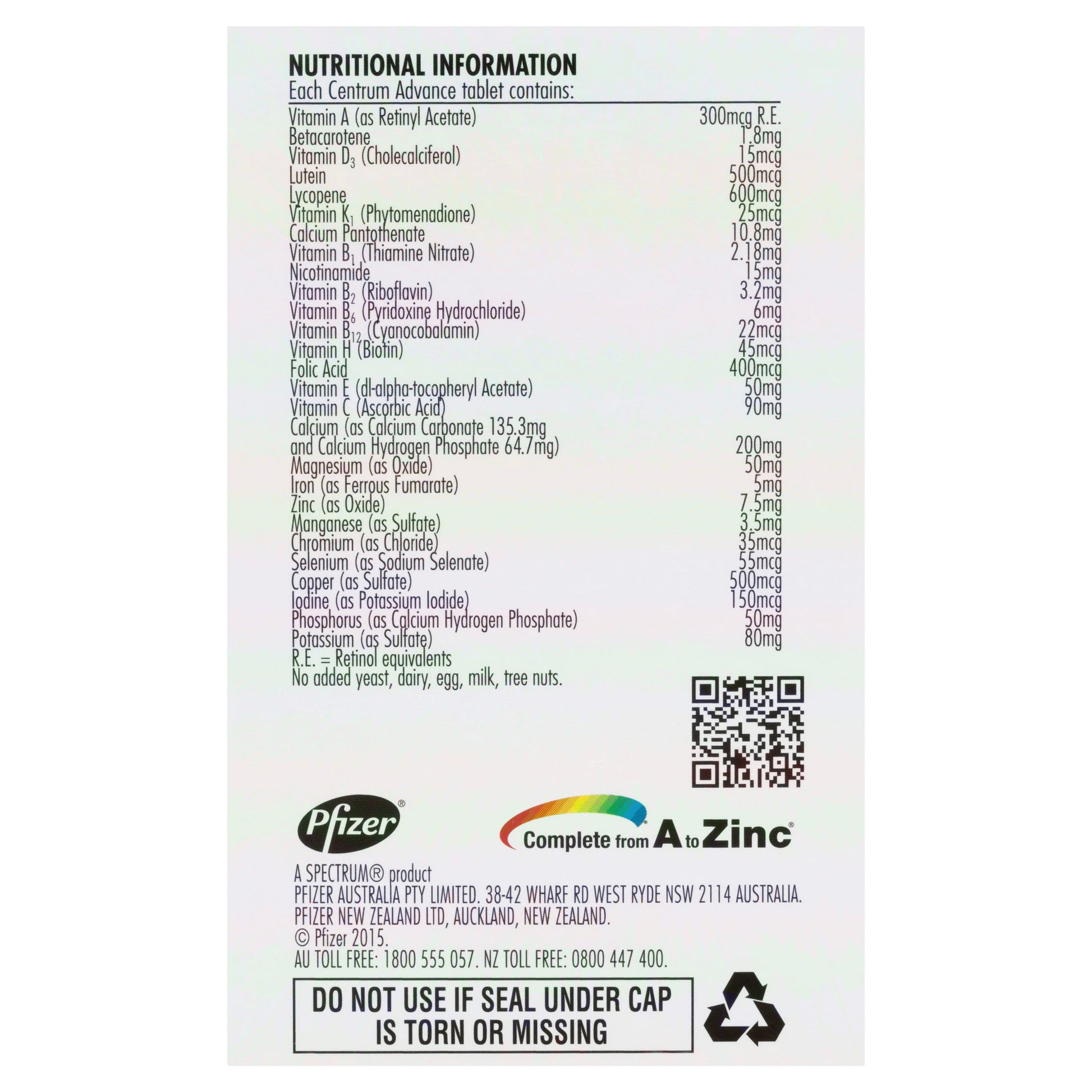 Centrum Advance 60 Tablets - Cutprice Online