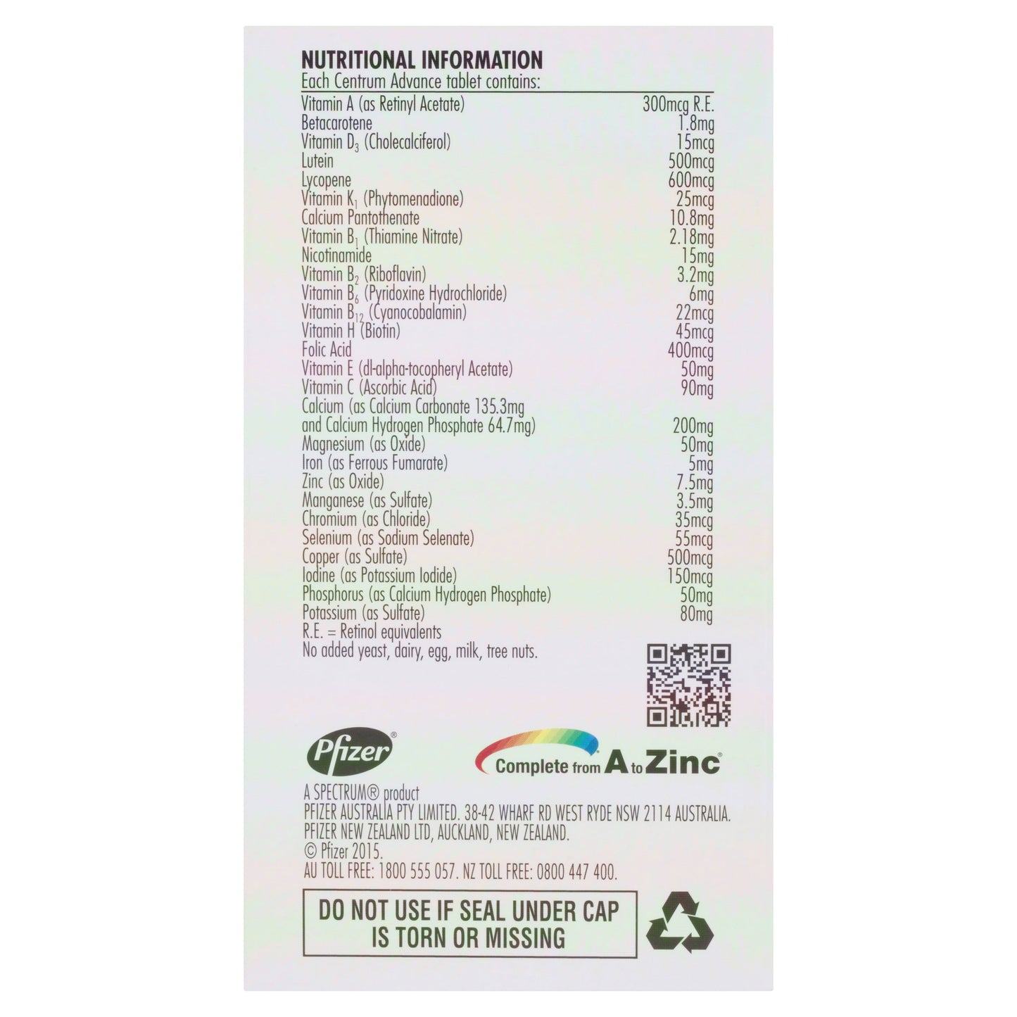 Centrum Advance 100 Tablets - Cutprice Online