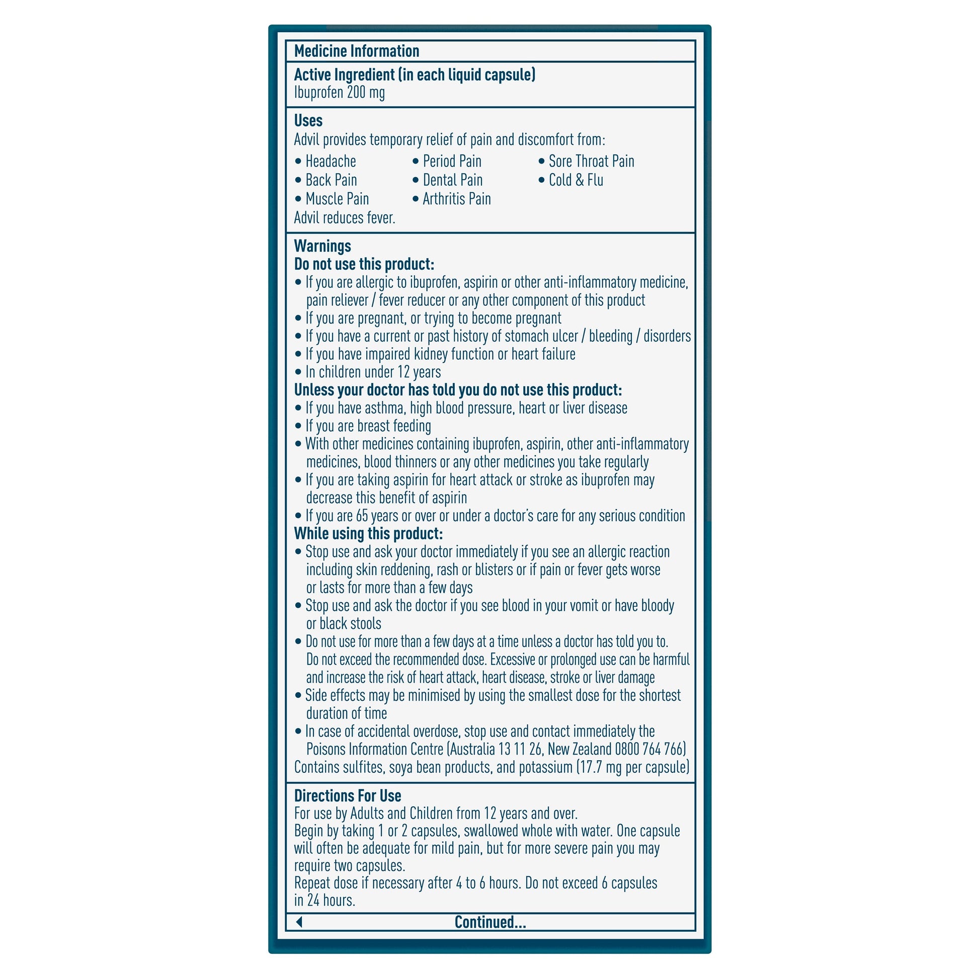 Advil Liquid Capsules 20 Pack - Cutprice Online