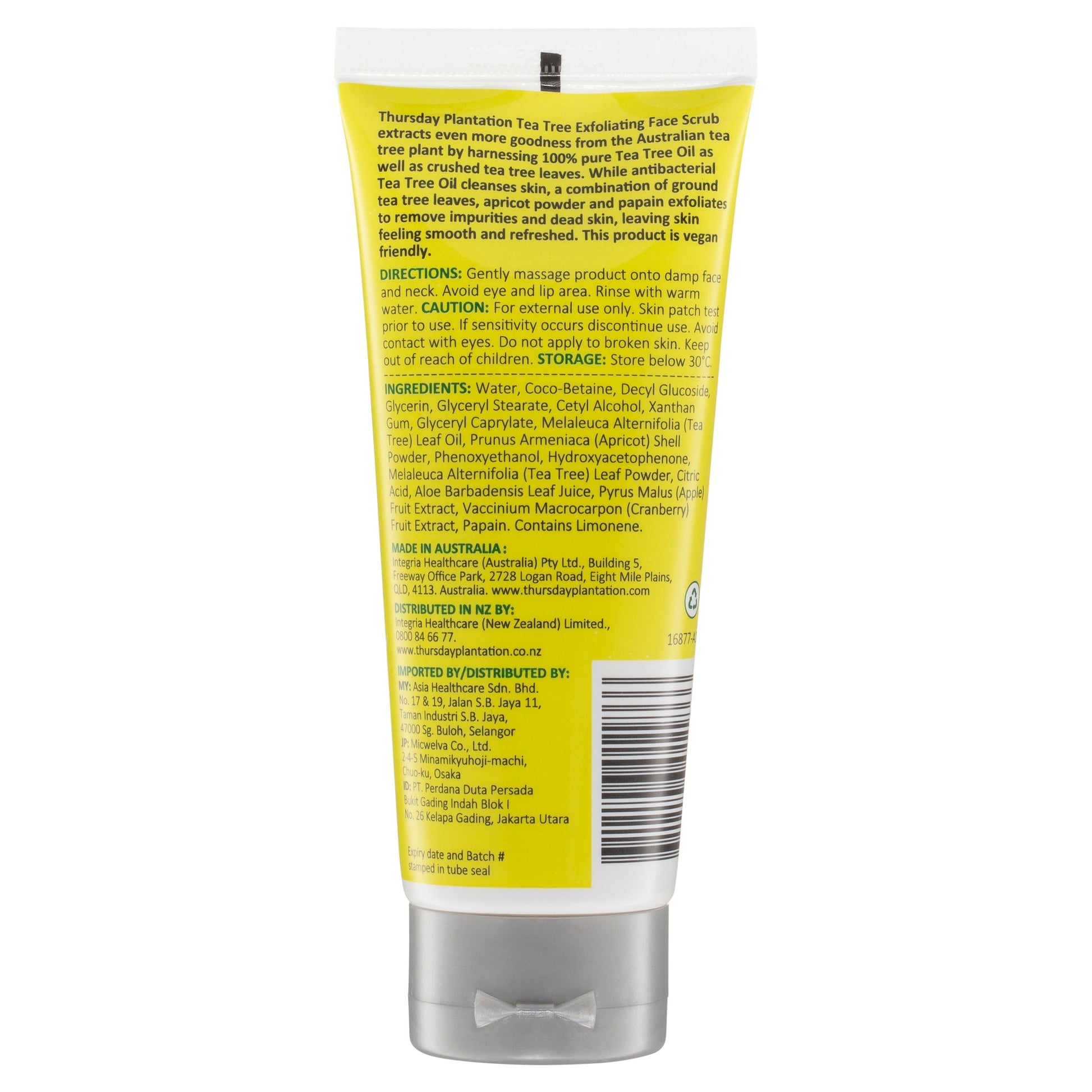 Thursday Plantation Tea Tree Exfoliating Acne Face Scrub 100ml THURSDAY PLANTATION