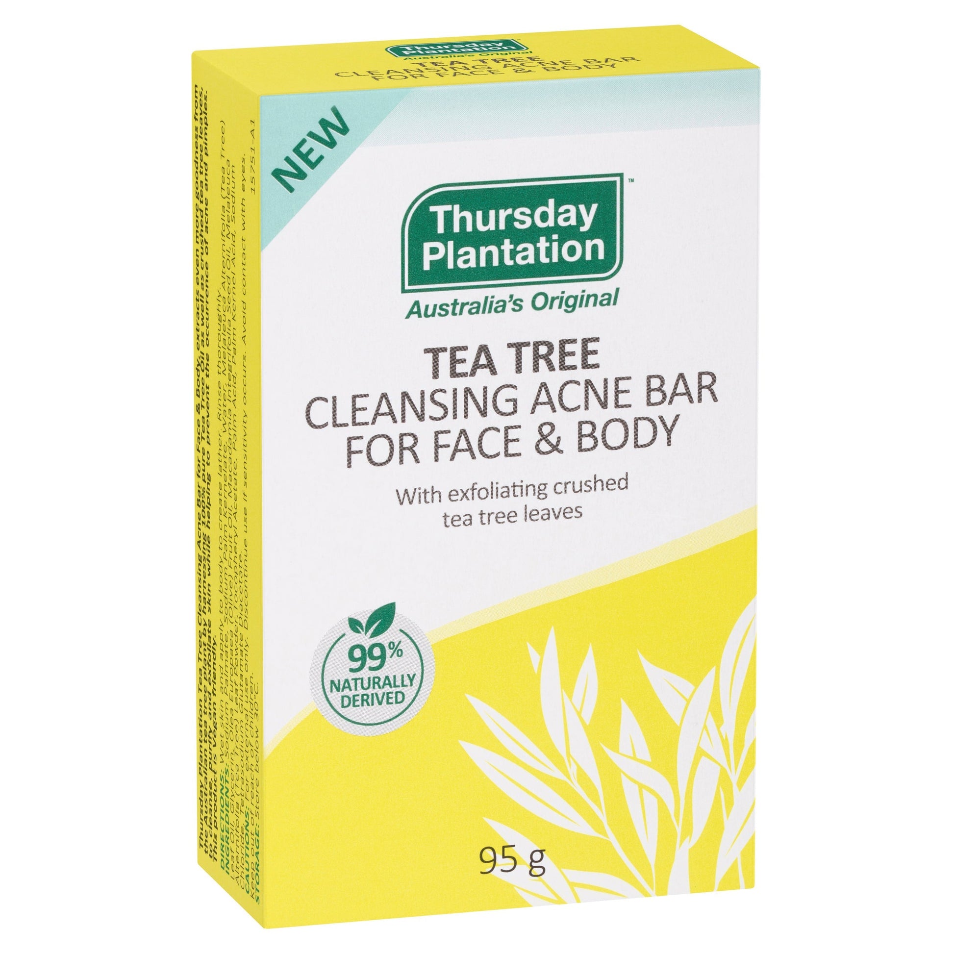 THURSDAY PLANTATION Tea Tree Cleansing Acne Bar for Face & Body 95g THURSDAY PLANTATION