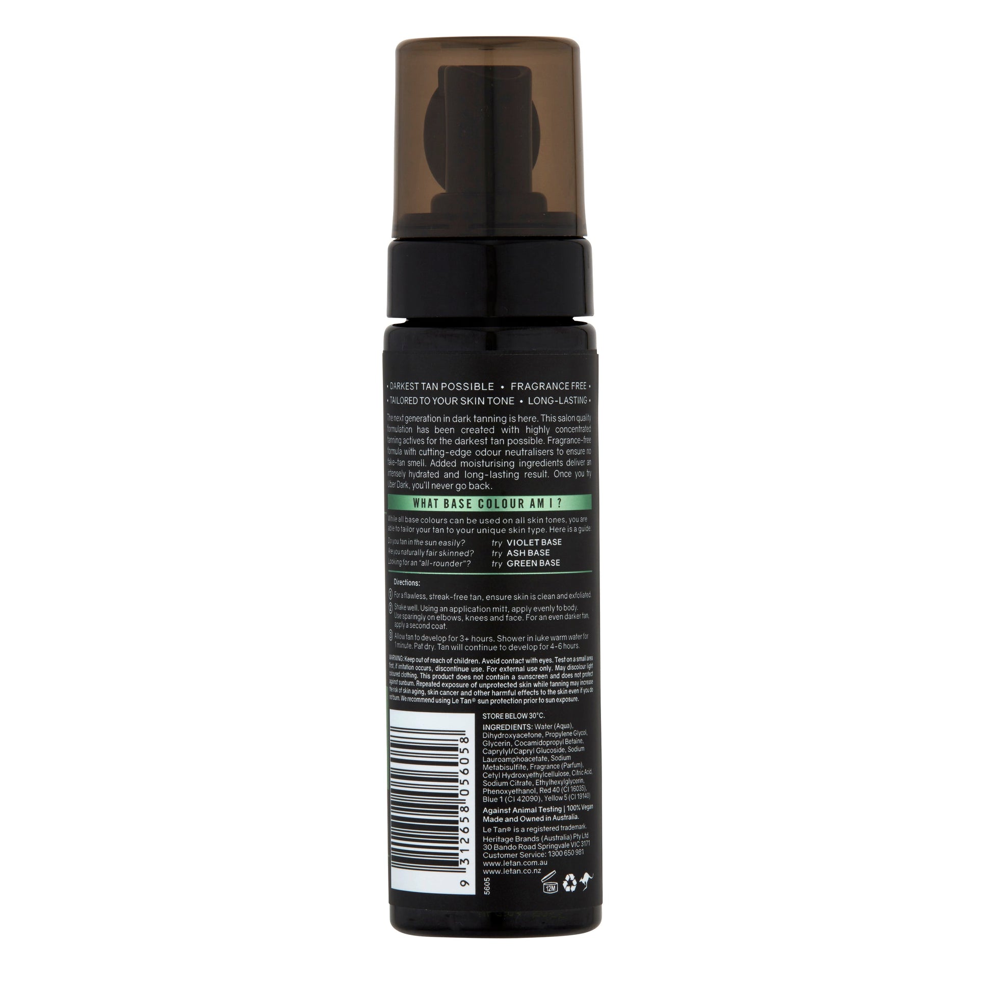 Le Tan Uber Dark Green Base Foam 200ml - Cutprice Online