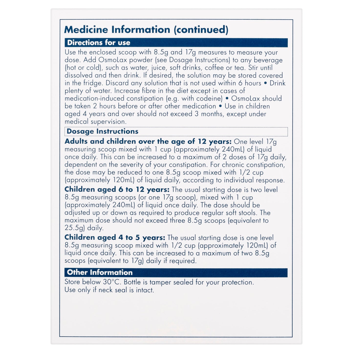 Osmolax 30 Dose 510g - Cutprice Online