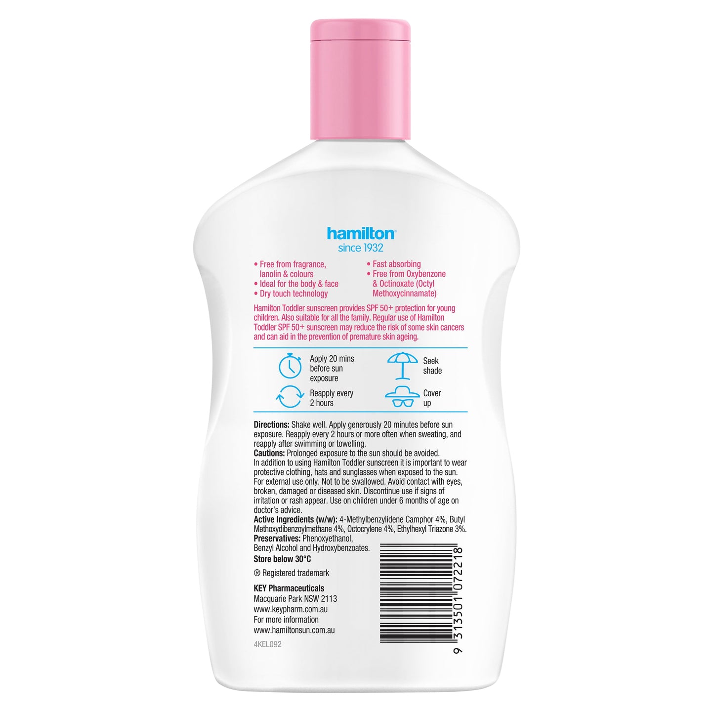 Hamilton Sun Toddler Lotion SPF 50+ - 250ml - Cutprice Online