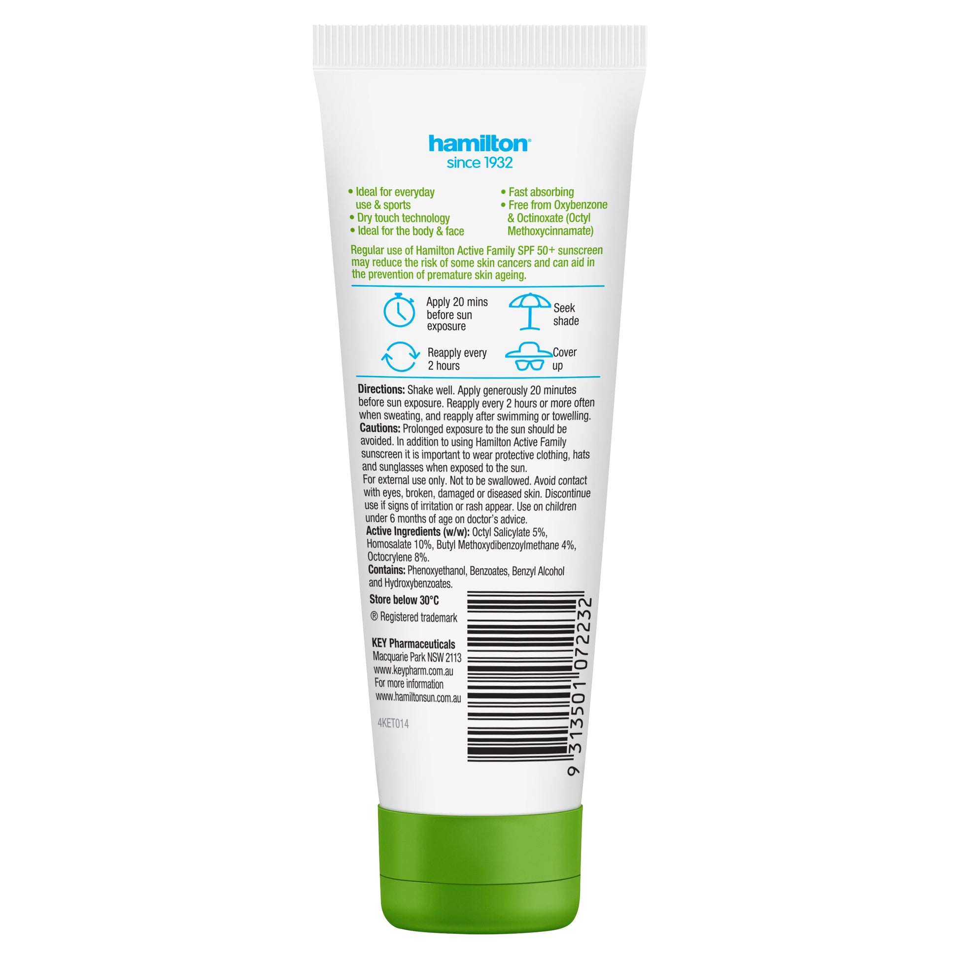 Hamilton Sun Active Family Lotion SPF 50+ - 110g - Cutprice Online