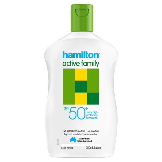 Hamilton Sun Active Family Lotion SPF 50+ - 250ml - Cutprice Online