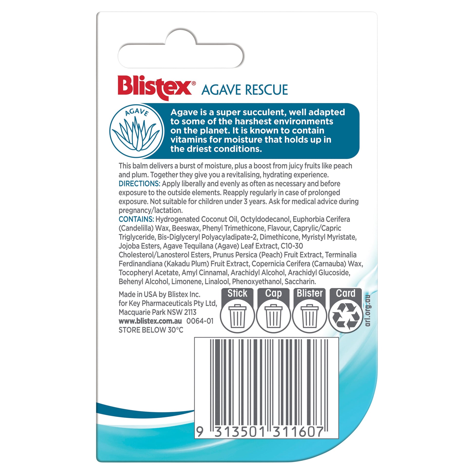 Blistex Agave Rescue Lip Balm Stick 3.7g - Cutprice Online